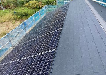 奈良県東吉野村にて、ソーラーパネル新設工事。カラーベスト新設工事。 施工写真(3)