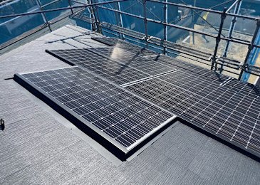 大阪市旭区にて、太陽光ソーラーパネル新設工事。 施工写真(1)
